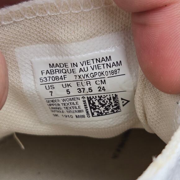 Converse Womens 7 CTAS Shoreline White Canvas Y2K Casual Shoes Slip Sneaker - Picture 12 of 12